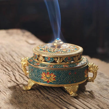 Antique Royal Tibetan Lotus Incense Burner-Your Soul Place